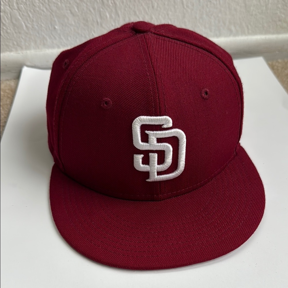 New Era Maroon PADRES Baseball 59FIFTY Fitted Hat with White Logo, 7 1/4